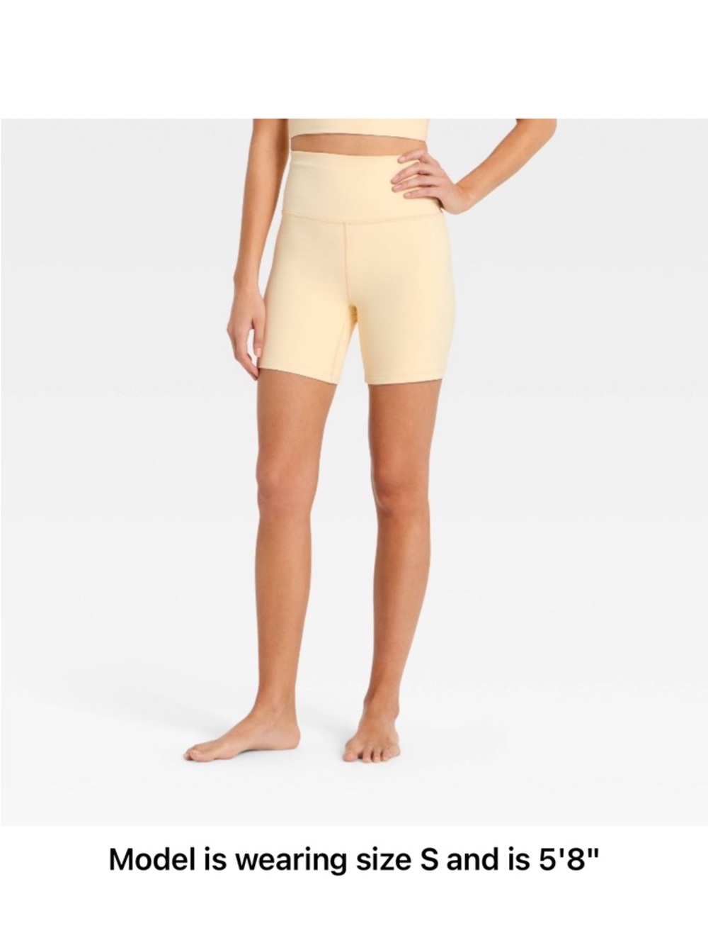 all in motion High-Waist Biker Shorts in Butter Yellow